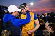 24 November 2024; Donal Burke of Na Fianna celebrates with supporters after his side's victory in the AIB Leinster GAA Senior Club Hurling Championship semi-final match between Na Fianna and St Martins at Parnell Park in Dublin. Photo by Sam Barnes/Sportsfile