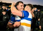 24 November 2024; Darragh Canavan, left, and Niall Kelly of Errigal Ciaran after their side's victory in the AIB Ulster GAA Senior Club Football Championship semi-final match between Clann Éireann and Errigal Ciaran at Páirc Esler in Newry, Down. Photo by Stephen Marken/Sportsfile