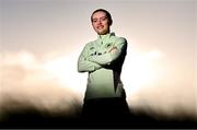 25 November 2024; Tyler Toland poses for a portrait during a Republic of Ireland women media conference at the FAI Headquarters in Abbotstown, Dublin. Photo by Ben McShane/Sportsfile