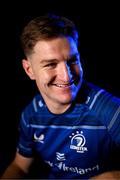 29 November 2024; Jordie Barrett poses for a portrait during a Leinster Rugby squad portrait session at Energia Park in Dublin. Photo by Brendan Moran/Sportsfile