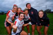 30 November 2024; Mungret St Paul's players celebrate after their side's victory in the AIB LGFA All-Ireland Junior Club Championship semi-final match between Coolera/Strandhill of Sligo and Mungret St Paul's of Limerick at Kilcoyne Park in Tubbercurry, Sligo. Photo by Shauna Clinton/Sportsfile