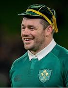 30 November 2024; Cian Healy of Ireland after being presented with his 134th Ireland cap, breaking the Ireland cap record previously held by former teammate Brian O'Driscoll, after the Autumn Nations Series match between Ireland and Australia at the Aviva Stadium in Dublin. Photo by Ramsey Cardy/Sportsfile