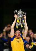 30 November 2024; Na Fianna captain Donal Burke lifts the O'Neill Cup after his side's victory in the AIB Leinster GAA Senior Club Hurling Championship final match between Kilcormac Killoughey of Offaly and Na Fianna of Dublin at Croke Park in Dublin. Photo by Piaras Ó Mídheach/Sportsfile