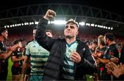 30 November 2024; Alex Kendellen of Munster celebrates after the United Rugby Championship match between Munster and Emirates Lions at Thomond Park in Limerick. Photo by Brendan Moran/Sportsfile