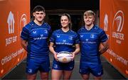 5 December 2024; In attendance are Leinster Rugby players Dan Sheehan, left, Leah Tarpey and Tommy O’Brien at the Aviva Stadium in Dublin, as Just Eat extend their partnership with Leinster Rugby for an additional two years. The extension will see Ireland’s leading food delivery platform continuing to offer Leinster supporters with exclusive discounts and special offers. Leinster fans can enjoy a 25% discount off local favourites such as Base Wood Fired Pizza, Griolladh & many more across six 6 different match days in December and January. Visit www.just-eat.ie for further information. Photo by David Fitzgerald/Sportsfile