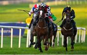 16 December 2024; Scope To Improve, with J L Gleeson up, second from left, on his way to winning the The Irish Stallion Farms EBF Auction Flat Race at Naas Racecourse in Kildare. Photo by Shauna Clinton/Sportsfile