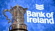 21 December 2024; A general view of the Leinster Junior Challenge Cup at the Bank of Ireland Leinster Rugby Provincial Towns Cup Draw 2025 at the Aviva Stadium in Dublin. Photo by Seb Daly/Sportsfile