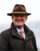 26 December 2024; Trainer Willie Mullins celebrates in the parade ring after he sent out Kopek Des Bordes to win The TRI Equestrian Maiden Hurdle on day one of the Leopardstown Christmas Festival at Leopardstown Racecourse in Dublin. Photo by Shauna Clinton/Sportsfile