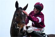 26 December 2024; Sam Ewing after winning The Racing Post Long Distance Novice Steeplechase race on Croke Park on day one of the Leopardstown Christmas Festival at Leopardstown Racecourse in Dublin. Photo by Shauna Clinton/Sportsfile