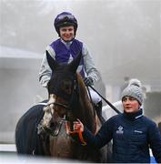 26 December 2024; Jockey Sean O'Keeffe after winning the The Racing Post Handicap Steeplechase race on An Peann Dearg on day one of the Leopardstown Christmas Festival at Leopardstown Racecourse in Dublin. Photo by Shauna Clinton/Sportsfile