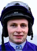 26 December 2024; Jockey Sean O'Keeffe after winning the The Racing Post Handicap Steeplechase race on An Peann Dearg during day one of the Leopardstown Christmas Festival at Leopardstown Racecourse in Dublin. Photo by Shauna Clinton/Sportsfile