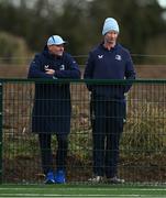 27 December 2024; Leinster senior coach Jacques Nienaber, left, and head coach Leo Cullen look on during the A Interprovincial Rugby Championship match between Munster A and Leinster A at New Ormond Park in Nenagh, Tipperary. Photo by Brendan Moran/Sportsfile