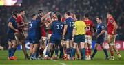 27 December 2024; Players from both sides tussle during the United Rugby Championship match between Munster and Leinster at Thomond Park in Limerick. Photo by Brendan Moran/Sportsfile