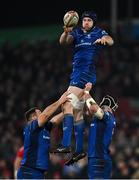 27 December 2024; Ryan Baird of Leinster during the United Rugby Championship match between Munster and Leinster at Thomond Park in Limerick. Photo by Brendan Moran/Sportsfile