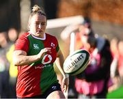 28 December 2024; Nicole Fowley of Clovers during the Celtic Challenge match between Clovers and Wolfhounds at the UCD Bowl in Dublin. Photo by Piaras Ó Mídheach/Sportsfile