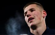 27 December 2024; Sam Prendergast of Leinster before the United Rugby Championship match between Munster and Leinster at Thomond Park in Limerick. Photo by Brendan Moran/Sportsfile