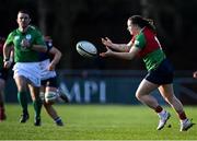 28 December 2024; Meabh Deely of Clovers during the Celtic Challenge match between Clovers and Wolfhounds at the UCD Bowl in Dublin. Photo by Piaras Ó Mídheach/Sportsfile