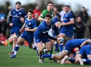 27 December 2024; Cormac Foley of Leinster A during the A Interprovincial Rugby Championship match between Munster A and Leinster A at New Ormond Park in Nenagh, Tipperary. Photo by Brendan Moran/Sportsfile