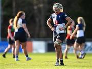 28 December 2024; Erin King of Wolfhounds after her side's defeat in the Celtic Challenge match between Clovers and Wolfhounds at the UCD Bowl in Dublin. Photo by Piaras Ó Mídheach/Sportsfile