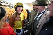 28 December 2024; Jockey Paul Townend with winning connections after winning the Savills Steeplechase (Grade 1) 5-y-o plus aboard Galopin Des Champs on day three of the Leopardstown Christmas Festival at Leopardstown Racecourse in Dublin. Photo by David Fitzgerald/Sportsfile