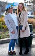 29 December 2024; Racegoers Ciara Costello, left, and Paula Dempsey, from Gorey in Wexford, on day four of the Leopardstown Christmas Festival at Leopardstown Racecourse in Dublin. Photo by Shauna Clinton/Sportsfile