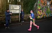 1 January 2025; A participant during the 45th annual Castlecomer Wellie Race in Castlecomer, Kilkenny, ran in aid of a number of local and national charities. Originally started in 1978, the local men decided to run off the Christmas excess by having a race over a cross country circuit. Not being the type of men that would be seen in a pair of proper running shoes, let alone actually own a pair, the most obvious footwear for this type of event was wellingtons. The event also includes a parade and family entertainment throughout the day in Castlecomer. Photo by David Fitzgerald/Sportsfile