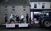 1 January 2025; Entertainers as part of the parade before the 45th annual Castlecomer Wellie Race in Castlecomer, Kilkenny, ran in aid of a number of local and national charities. Originally started in 1978, the local men decided to run off the Christmas excess by having a race over a cross country circuit. Not being the type of men that would be seen in a pair of proper running shoes, let alone actually own a pair, the most obvious footwear for this type of event was wellingtons. The event also includes a parade and family entertainment throughout the day in Castlecomer. Photo by David Fitzgerald/Sportsfile