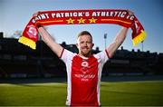 2 January 2025; St Patrick's Athletic new signing Sean Hoare stands for a portrait during his unveiling at Richmond Park in Dublin. Photo by David Fitzgerald/Sportsfile