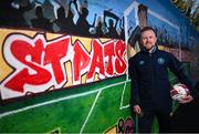 2 January 2025; St Patrick's Athletic new signing Sean Hoare stands for a portrait during his unveiling at Richmond Park in Dublin. Photo by David Fitzgerald/Sportsfile