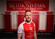 2 January 2025; St Patrick's Athletic new signing Sean Hoare stands for a portrait during his unveiling at Richmond Park in Dublin. Photo by David Fitzgerald/Sportsfile