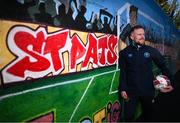 2 January 2025; St Patrick's Athletic new signing Sean Hoare stands for a portrait during his unveiling at Richmond Park in Dublin. Photo by David Fitzgerald/Sportsfile