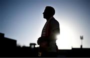 2 January 2025; St Patrick's Athletic new signing Sean Hoare stands for a portrait during his unveiling at Richmond Park in Dublin. Photo by David Fitzgerald/Sportsfile