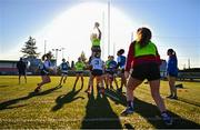 2 January 2025; Midlands players practice their line-outs before the BearingPoint Sarah Robinson Cup Round 3 match between Midlands and North East at Shay Murtagh Park in Mullingar, Westmeath. Photo by Ben McShane/Sportsfile