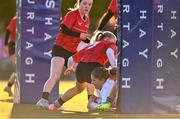 2 January 2025; Sophie McDonagh of Midlands scores her side's first try during the BearingPoint Sarah Robinson Cup Round 3 match between Midlands and North East at Shay Murtagh Park in Mullingar, Westmeath. Photo by Ben McShane/Sportsfile