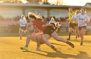 2 January 2025; Emma O'Rourke of North East scores a try during the BearingPoint Sarah Robinson Cup Round 3 match between Midlands and North East at Shay Murtagh Park in Mullingar, Westmeath. Photo by Ben McShane/Sportsfile