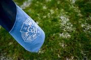 4 January 2025; A detailed view of a sideline flag amongst icy pitch conditions before the AIB GAA Football All-Ireland Intermediate Club Championship semi-final match between Austin Stacks and Ballinderry at Parnell Park in Dublin. Photo by Ben McShane/Sportsfile