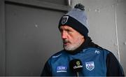 4 January 2025; Waterford manager Peter Queally is interviewed by Clubber before the Intercounty Hurling Challenge Match between Waterford and Cork at Fraher Field in Dungarvan, Waterford. Photo by Seb Daly/Sportsfile