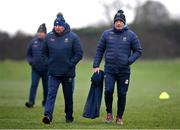 4 January 2025; Tipperary manager Liam Cahill, right, with John Smith before the Intercounty Hurling Challenge Match between Tipperary and Clare at Páirc Shilean in Templemore, Tipperary. Photo by David Fitzgerald/Sportsfile