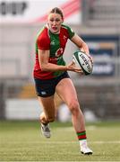 4 January 2025; Anna McGann of Clovers during the Celtic Challenge match between Clovers and Gwalia Lightning at Kingspan Stadium in Belfast. Photo by Ramsey Cardy/Sportsfile