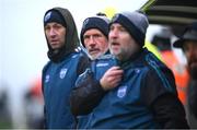 4 January 2025; Waterford management team, including manager Peter Queally, centre, with selectors Dan Shanahan, left, and Eoin Kelly during the Intercounty Hurling Challenge Match between Waterford and Cork at Fraher Field in Dungarvan, Waterford. Photo by Seb Daly/Sportsfile