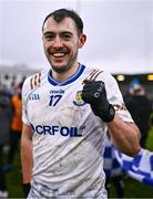 4 January 2025; Eoin Devlin of Ballinderry celebrates after his side's victory in the AIB GAA Football All-Ireland Intermediate Club Championship semi-final match between Austin Stacks and Ballinderry at Parnell Park in Dublin. Photo by Ben McShane/Sportsfile