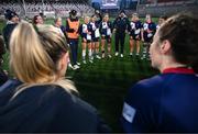 4 January 2025; The Wolfhounds team huddle ater their victory in the Celtic Challenge match between Wolfhounds and Glasgow Warriors at Kingspan Stadium in Belfast. Photo by Ramsey Cardy/Sportsfile