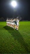 4 January 2025; Kildare players stand for Amhrán na bhFiann before the Intercounty Football Challenge match between Kildare and Galway at Cedral St Conleth's Park in Newbridge, Kildare. Photo by Piaras Ó Mídheach/Sportsfile