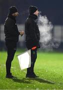 4 January 2025; Linesman Henry Barrett, right, and fourth official Brendan Cawley during the Intercounty Football Challenge match between Kildare and Galway at Cedral St Conleth's Park in Newbridge, Kildare. Photo by Piaras Ó Mídheach/Sportsfile