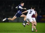 4 January 2025; Kildare goalkeeper Didier Cordonnier runs back to his goa after an attack broke down during the Intercounty Football Challenge match between Kildare and Galway at Cedral St Conleth's Park in Newbridge, Kildare. Photo by Piaras Ó Mídheach/Sportsfile