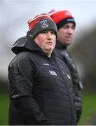 4 January 2025; Cork manager Pat Ryan, left, and selector Donal O'Rourke during the Intercounty Hurling Challenge Match between Waterford and Cork at Fraher Field in Dungarvan, Waterford. Photo by Seb Daly/Sportsfile