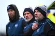 4 January 2025; Waterford selector Eoin Kelly, right, with manager Peter Queally, centre, and selector Dan Shanahan, left, during the Intercounty Hurling Challenge Match between Waterford and Cork at Fraher Field in Dungarvan, Waterford. Photo by Seb Daly/Sportsfile