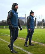 4 January 2025; Waterford manager Peter Queally, right, and selector Dan Shanahan during the Intercounty Hurling Challenge Match between Waterford and Cork at Fraher Field in Dungarvan, Waterford. Photo by Seb Daly/Sportsfile