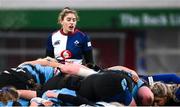 4 January 2025; Katie Whelan of Wolfhounds during the Celtic Challenge match between Wolfhounds and Glasgow Warriors at Kingspan Stadium in Belfast. Photo by Ramsey Cardy/Sportsfile