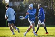 7 January 2025; Brian Deeny, centre, during a Leinster Rugby squad training session at UCD in Dublin. Photo by Sam Barnes/Sportsfile